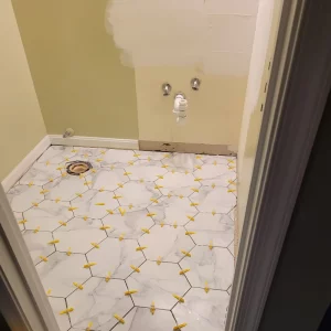 hexagon tiles in shower