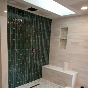 new tile in shower area