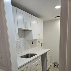 white cabinet area